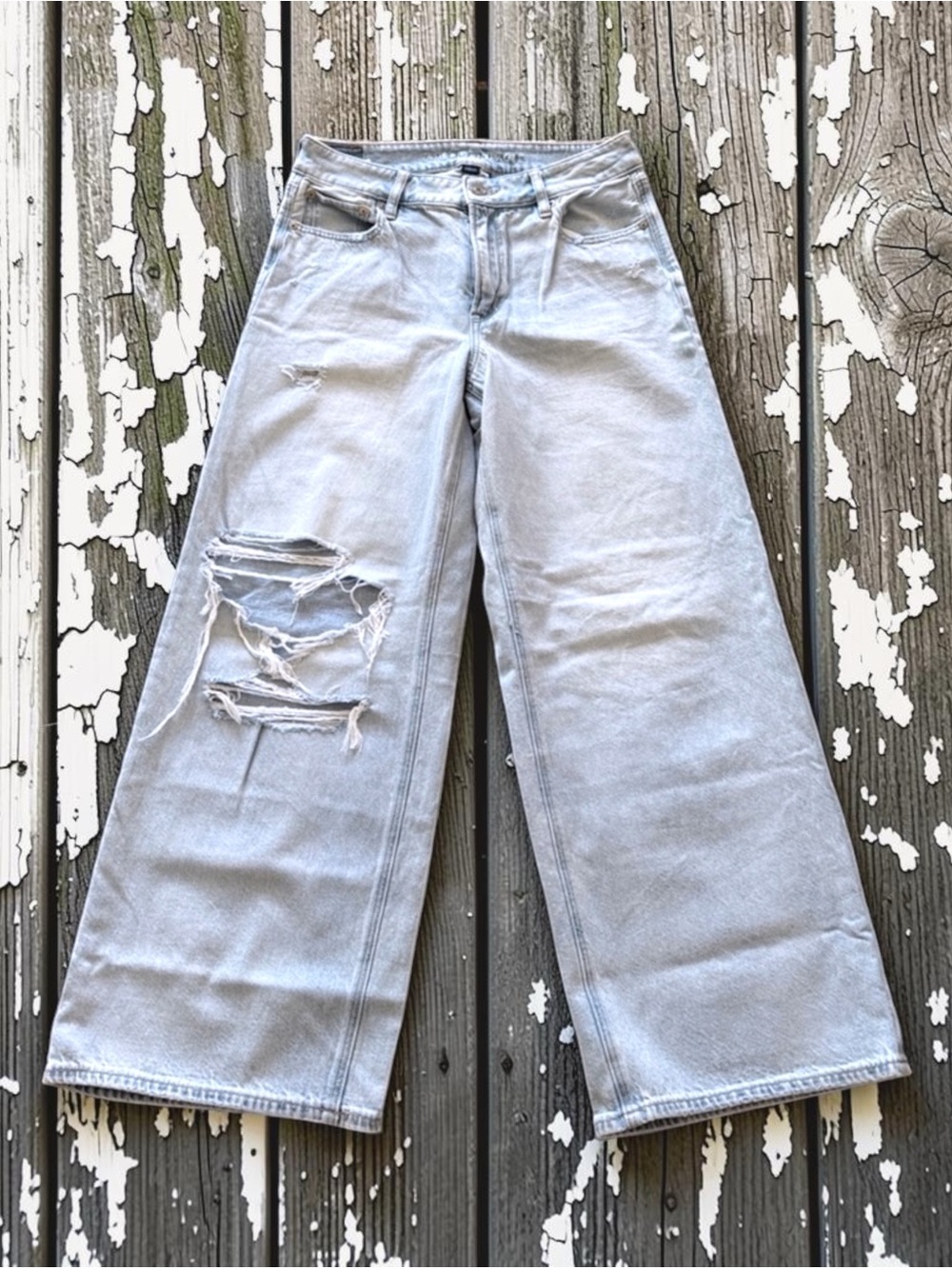 AE Super High Rise Baggy Wide Leg Ankle Jean | Size 4